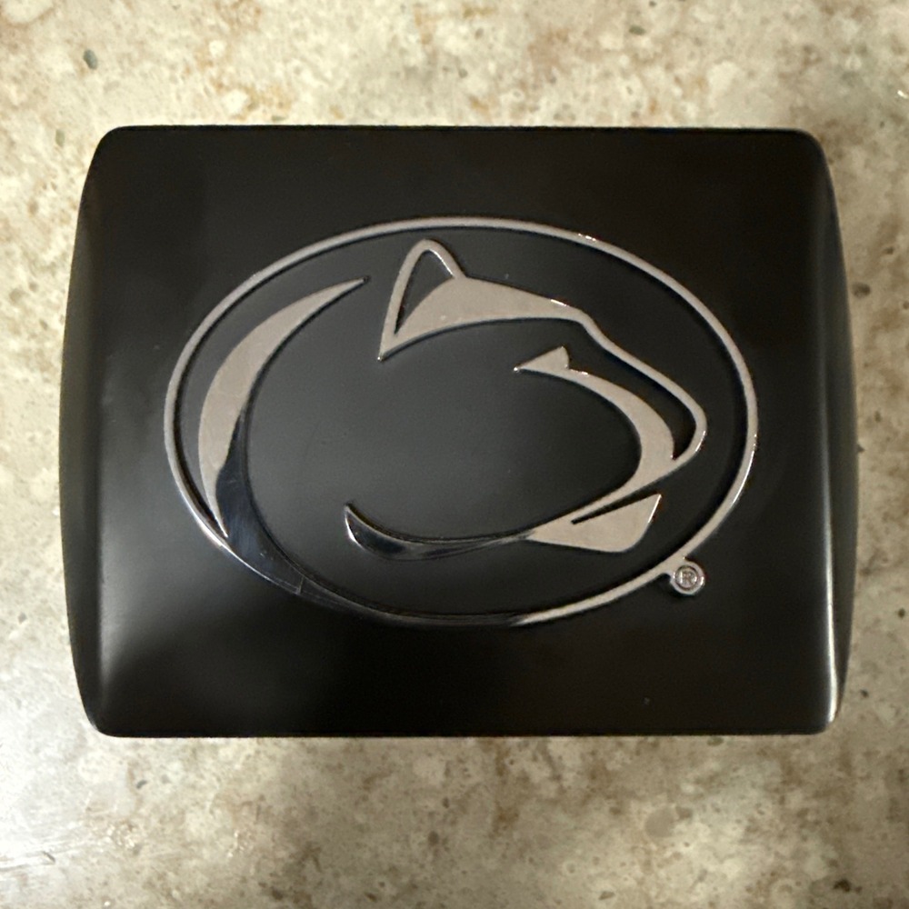 Penn State Nittany Lions Metal Trailer Hitch Cover Black Silver Logo 2 Inch PSU